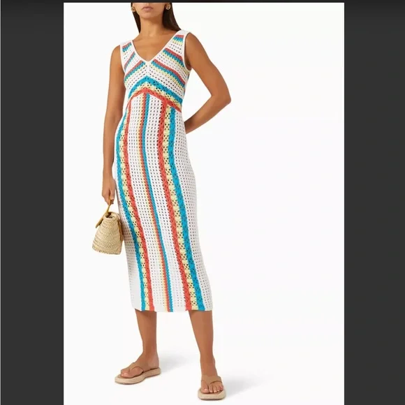solid and striped crochet dress Solid & Striped Aubrey Crochet Dress